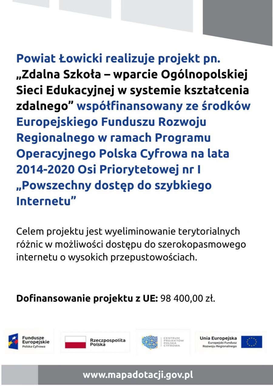 plakat projekt zdalna szkoła