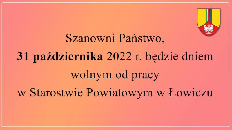 grafika dzień wolny w starostwie