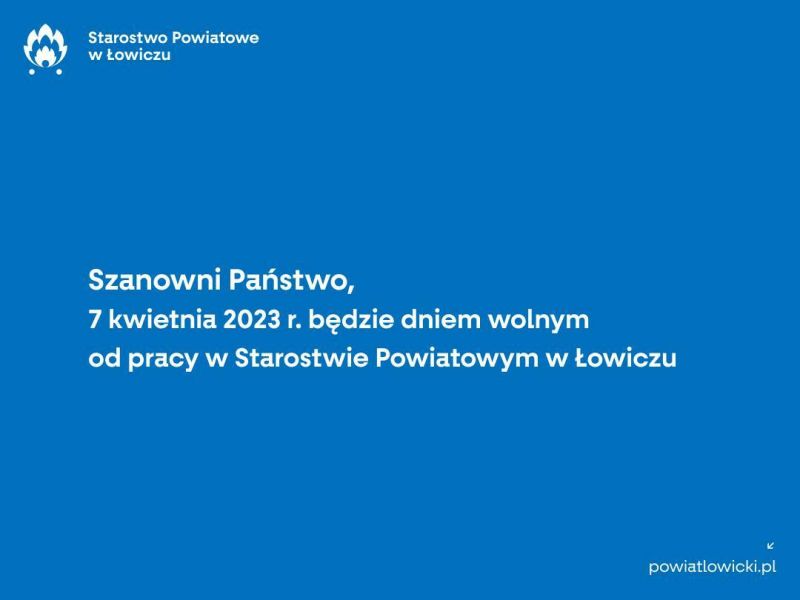 informacja, dzień wolny od pracy