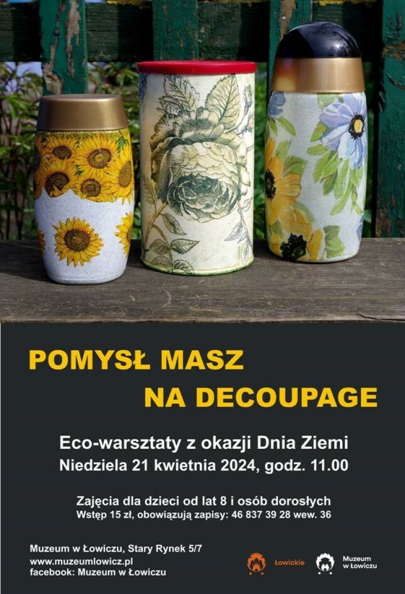 plakat warsztaty decoupage