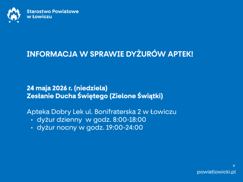 Informacja w sprawie dyżurów aptek