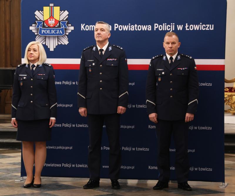 Uroczysta zbiórka z okazji zdania oraz objęcia obowiązków na stanowisku Komendanta Powiatowego Policji w Łowiczu